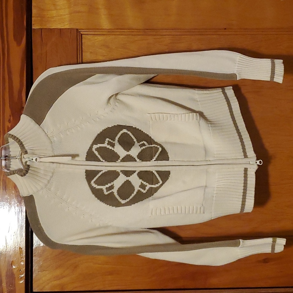 Athleta Cotton Zip-Up Sweater. Small